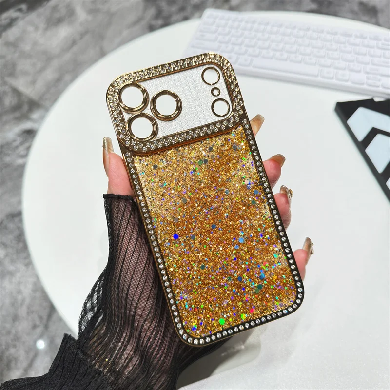 Sparkling Diamond Glitter Sequin Bling Phone Case - Shockproof Air Soft Silicone Duo Cover