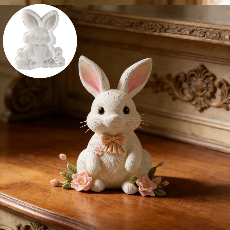 Rabbit Flower Pendant Mold 4