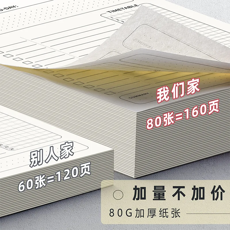 2024 계획표, 나선형 메모장, 두꺼운 사무실 학교 용품, 문구, A5 노트북 일정, 일일 계획 목록, 160 페이지
