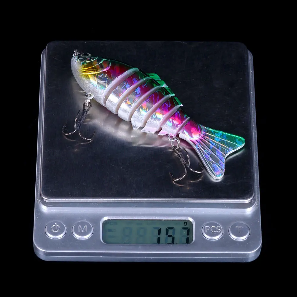 7 Segmentos Iscas De Pesca, Afundando Wobblers, Swimbait Multi Articulado, Isca Dura, Combater Bass, Crankbait, 10cm, 15,6g