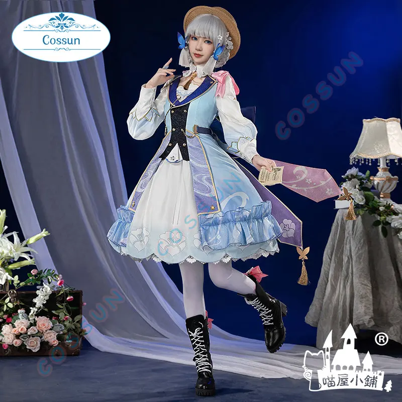 

Игра Genshin Impact Kamisato Ayaka время цветения входящая буква Косплей Костюм милое платье Хэллоуин Женщины