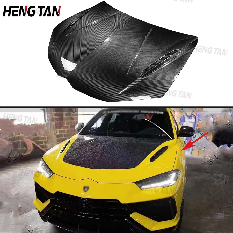 Per Lamborghini Urus 2023 P Style Dry Carbon Fiber Car Front Engine Hood Vent Cover Parts Upgrade Body Kit