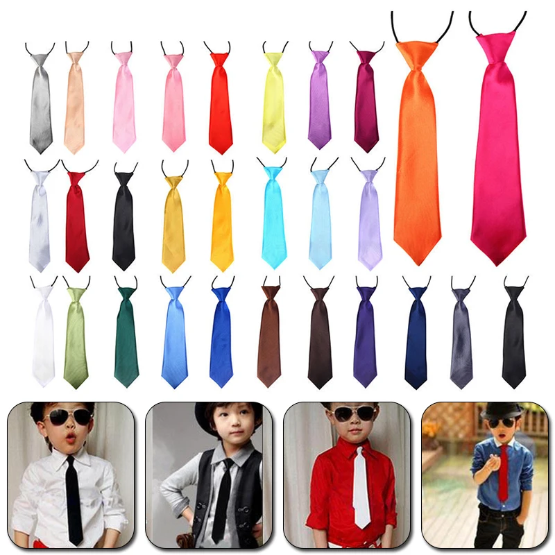 Neck Tie woven necktie For Girls Boys Kid School Children Wedding Party Adjustable Pre-tied