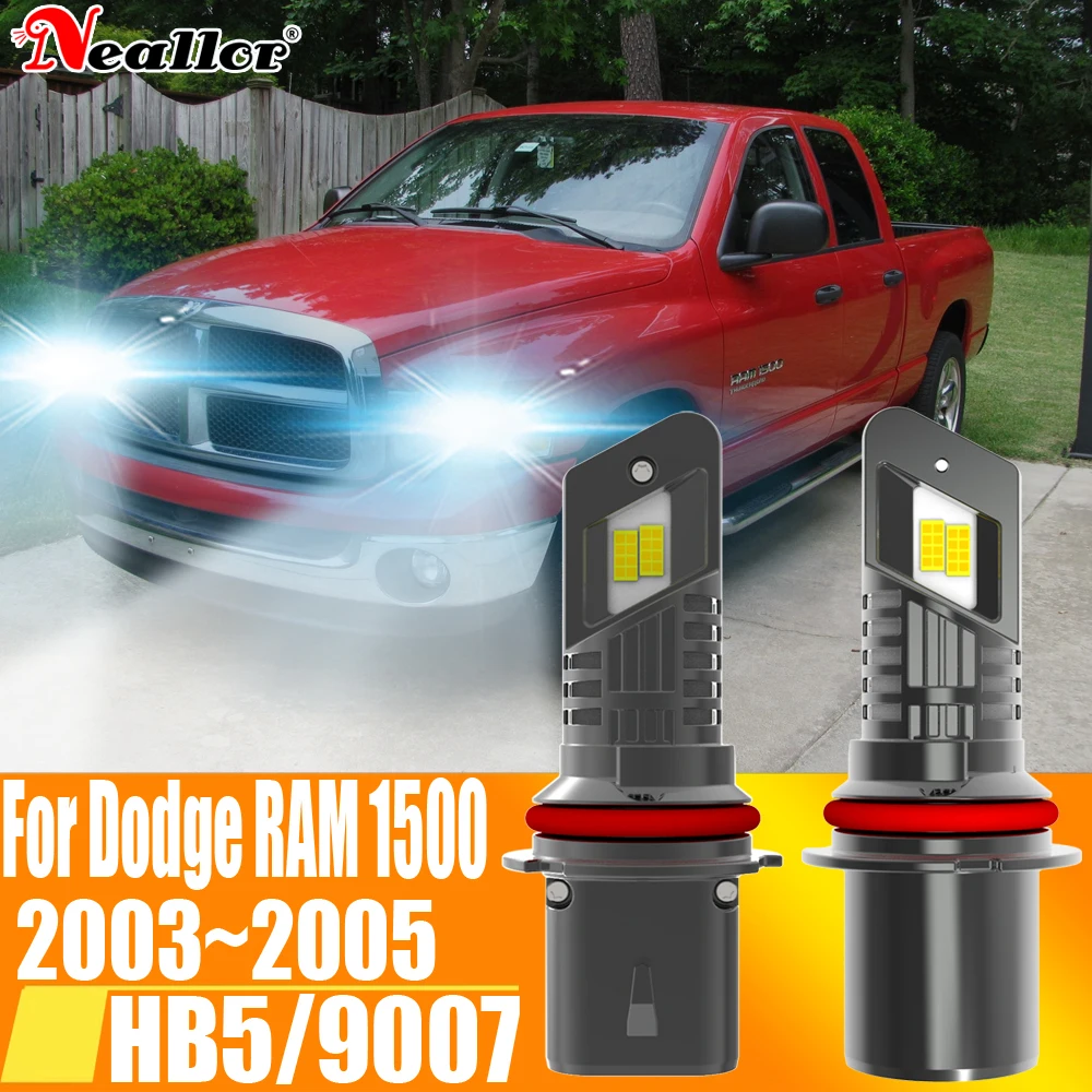 

2pcs HB5 9007 Led Headlight Canbus No Error Car Bulb High Power White Fog Light Diode Lamp 12v 55w For Dodge RAM 1500 2003~2005