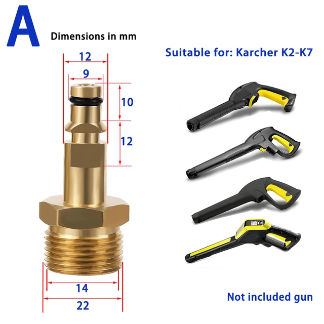 Adapter für Kärcher Quck Connect, Parksde, Black&Decker, Lavor mt 1