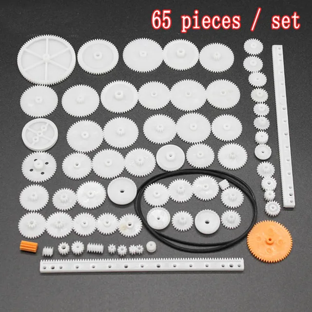 58 Pack DIY Plastic Gear Modulus 0.5 Assortment RC Car Robot Toy Motor Upgrade E - Foto 4