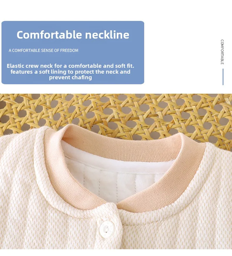 طقم بيجامة حرارية للأطفال مكون من 3 طبقات من القطن...