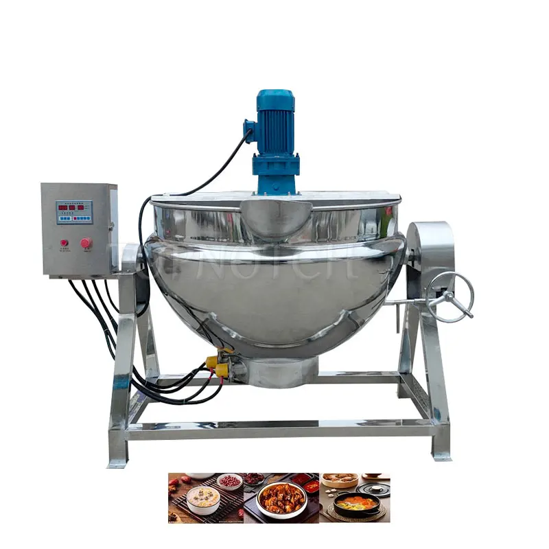 Industrial Electric Heated Cooking Mixer Machine For Peanut Candy Sugar Boiled Pot Cooking Jacketed Kettle For Peanut Candy