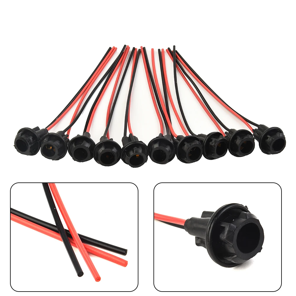 

10pcs T10 Auto Car Socket Connector Extension LED Wedge Light Base W5W 168 194 Lamp Sockets Plastic DC 12V Car Accessories