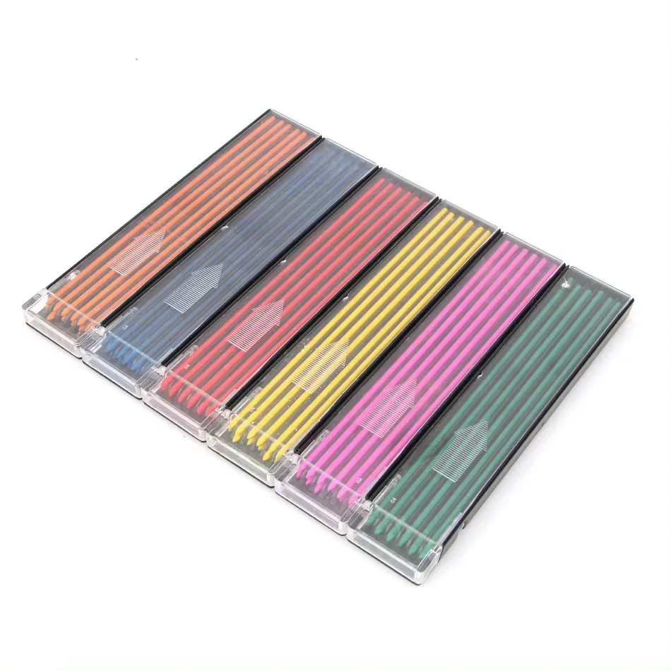 12pc/Box Colored 2.0 mm Lead Refills 120 mm Length Unique Colors Pre-Sharpened Break & Smudge Resistant 5