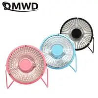 DMWD Household Electric Heater Portable Mini Air Warmer Furnace Quartz Thermal Heating Raditor Desktop Fan For Winter 4/6 inch 1