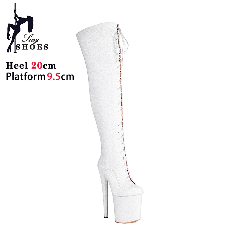Women Long Boots Sexy Thigh High Fashion Cross Dressing Shoes Autumn Winter New Lace-up High Heels Over The Knee Boots Plus Size