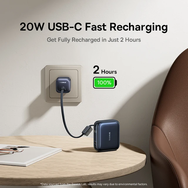 Banque d'alimentation mini Baseus 45W 10000mAh avec câble USB-C intégré, format de poche, charge rapide, portable pour iPhone 17 Samsung S25 5 Banque d'alimentation mini Baseus 45W 10000mAh avec câble USB-C intégré, format de poche, charge rapide, portable pour iPhone 17 Samsung S25 5