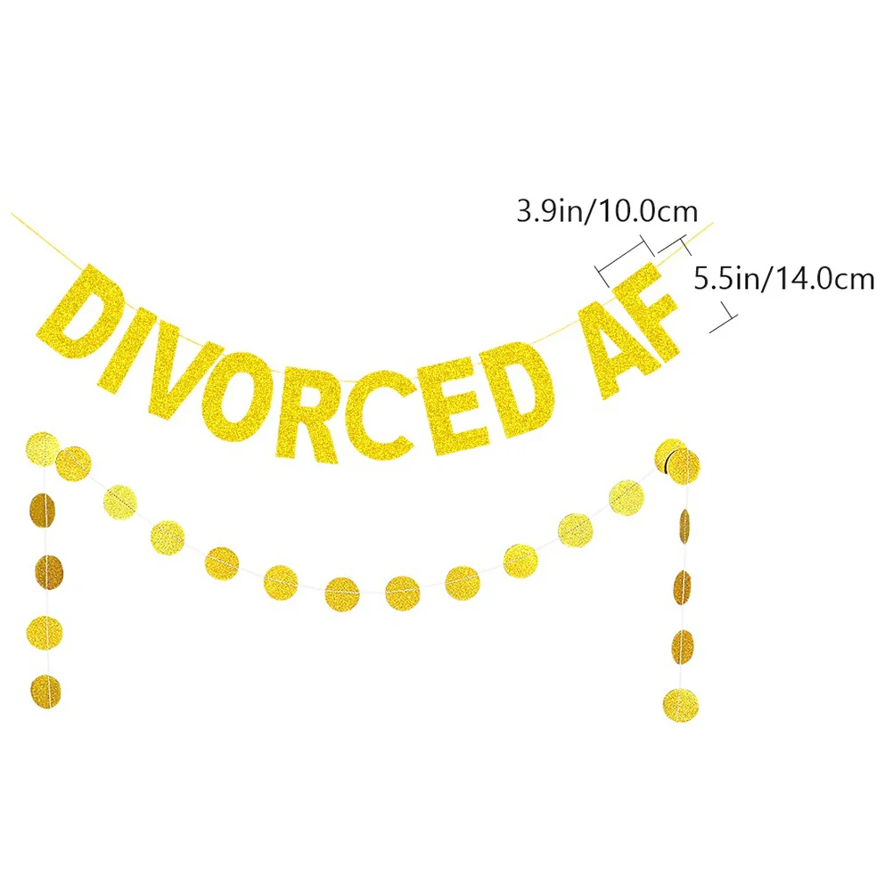 DIVORCED AF 파티 엠블럼, 반짝이는 배너, 골든