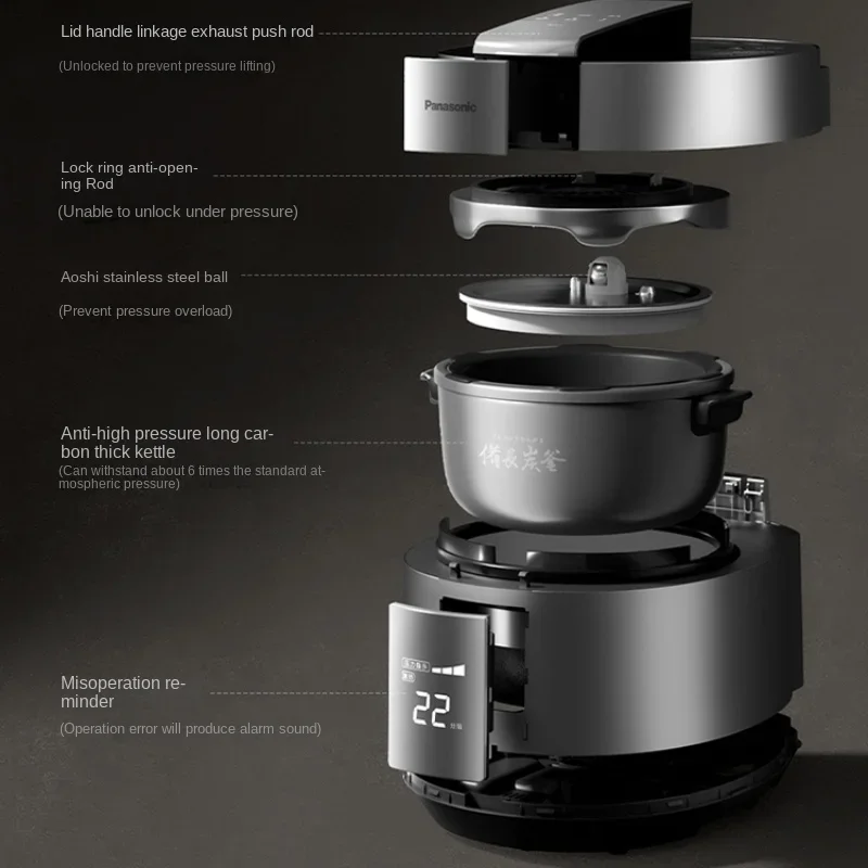 Household Rice Cooker Pressure Cooker Cooking 2 Times High Pressure Multi-Function Rice Cooker 5 Liters Instant Pot 4