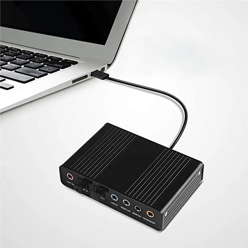 【가격 인하】 】PC 노트북 서라운드 오디오 카드 PC 노트북 서라운드 어댑터 6채널 5.1사운드 카드 블루