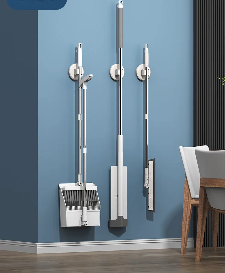 

Broom Mop Set Can Be Hung Magic Broom Soft Hair Household Broom Folding Broom Dustpan Three-Piece Home.