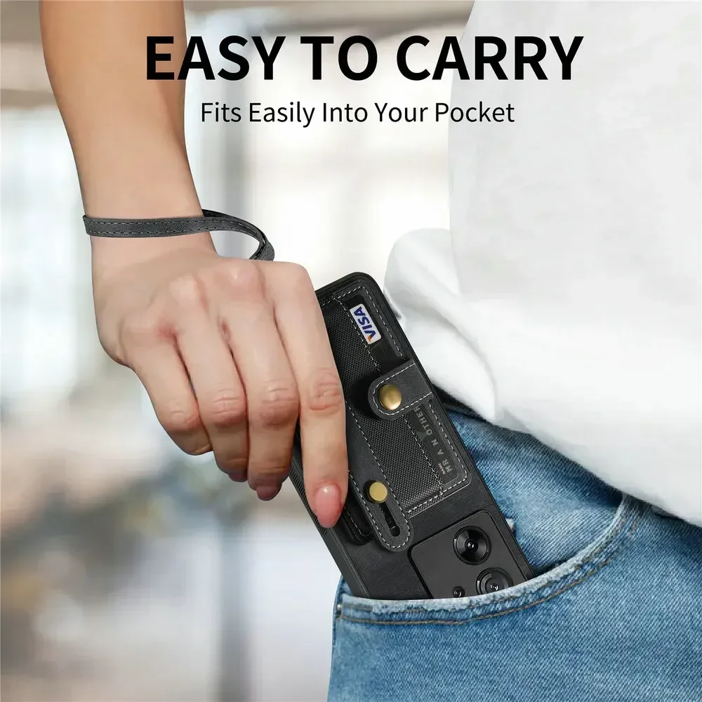 Leather Wallet Wristband Case with Card Holder