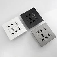 Universal 18W Type-C Quick charge 3/5-pin socket,Uk Wall Electrical Outlet with USB charger,White smart Double Power socket plug - Image 3