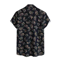 Floral African Shirt Men 2021 Summer Short Sleeve Cotton-linen Beach Wear Casual Button Vacation Flower Clothing Chemise Homme - Image 2