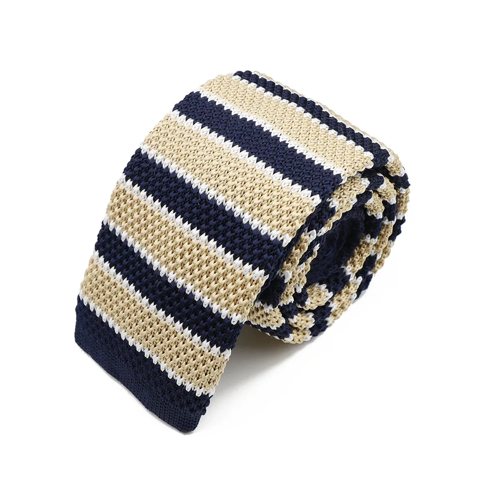 New 5.5cm Knitted Tie for Men and Women in Red Green Grey Striped Colorful Pattern Slim Fit Narrow Winter Tie Accessories Gift