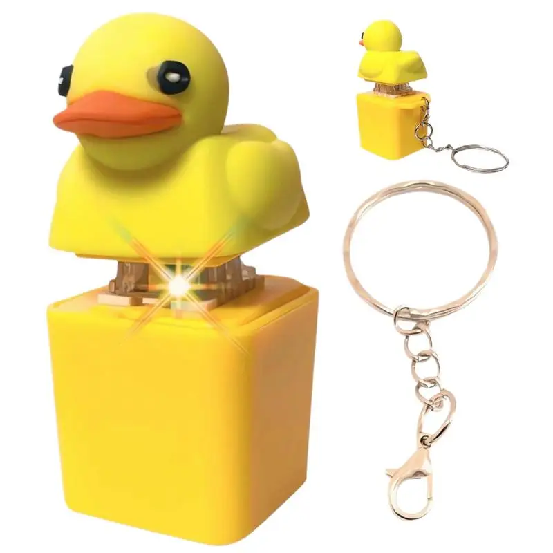 1PC Quacky Duck Keyboard Fidget Toys Keychain Keyboard Toys Finger Button Clicker Sensory Toys Stress Relief Gifts