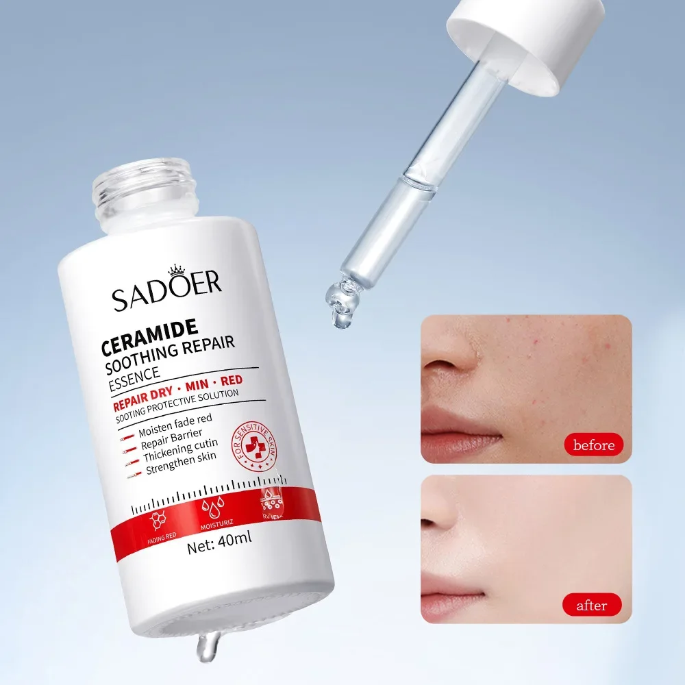 

SADOER Ceramide Soothing Essence Face Serum Moisturizing Repair Dry Redness Hydrating Multiple Repair Face Nourishing Skin Care