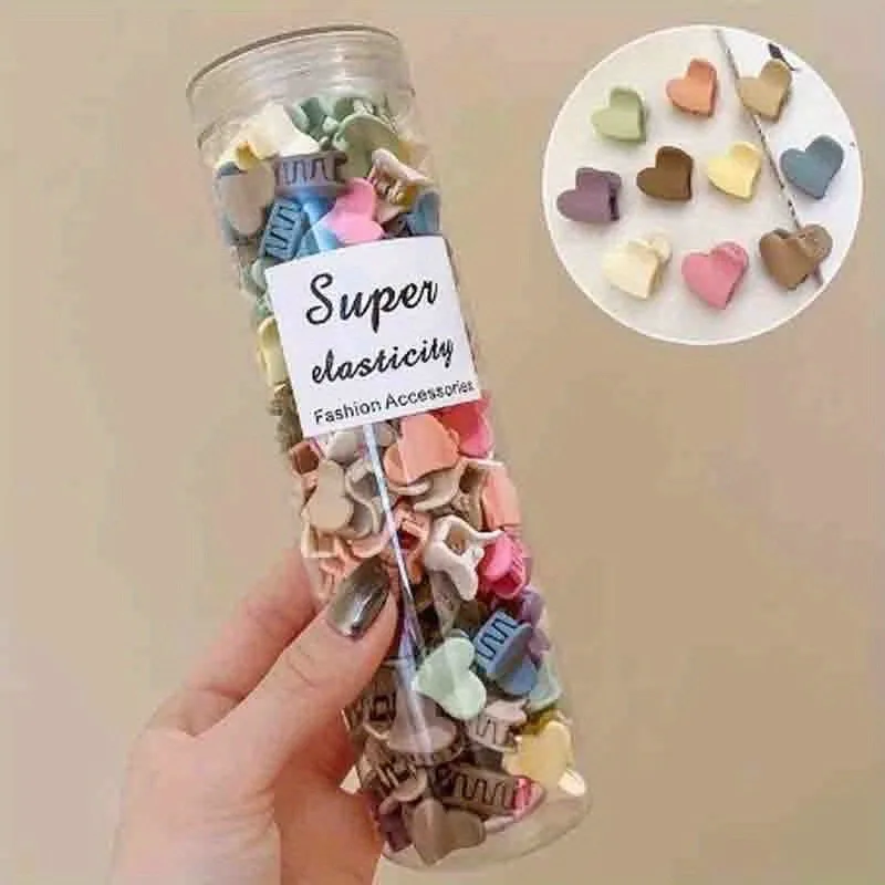 50 Stück Mini-Clips, Kunststoff, Blumendesign im Jugendstil, perfekt für Frisuren wie Zöpfe und Pigtails. – Detail 4