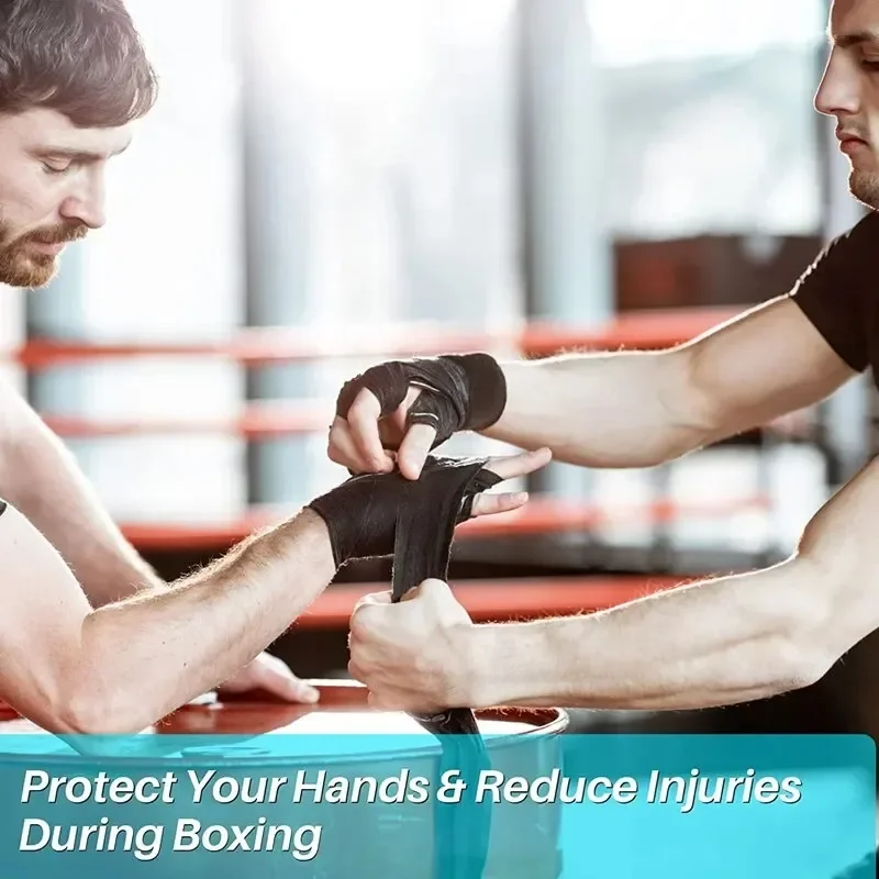 2 Rolls Cotton Boxing Bandage Sports Strap Hand Gloves Wraps Belt Wraps Bandage for Competition Taekwondo Equipment