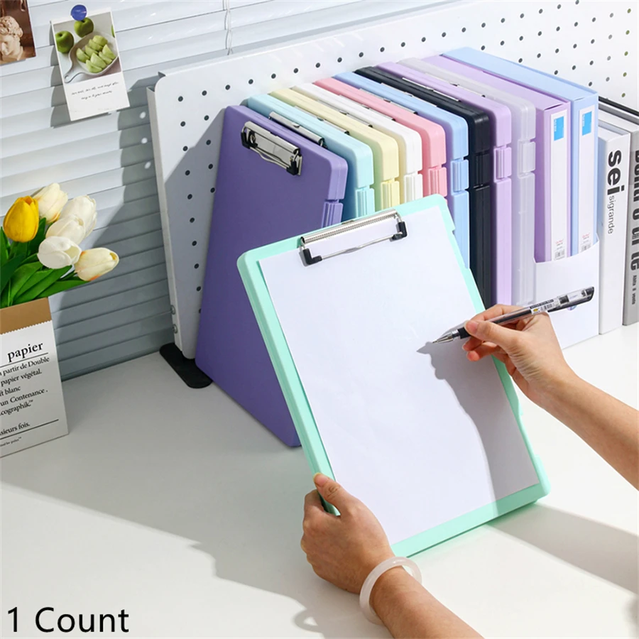 Multi-Functional A4 Clipboard Document Holder-File Organizer with Sturdy Acrylic Board Clip for Office, School 1pc
