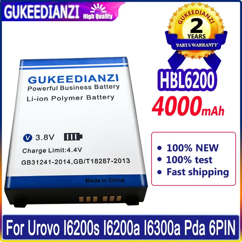 

GUKEEDIANZI Replacement Battery HBL6200 4000mAh for Urovo I6200s I6200a I6300a Pda 6PIN Digital Batteries