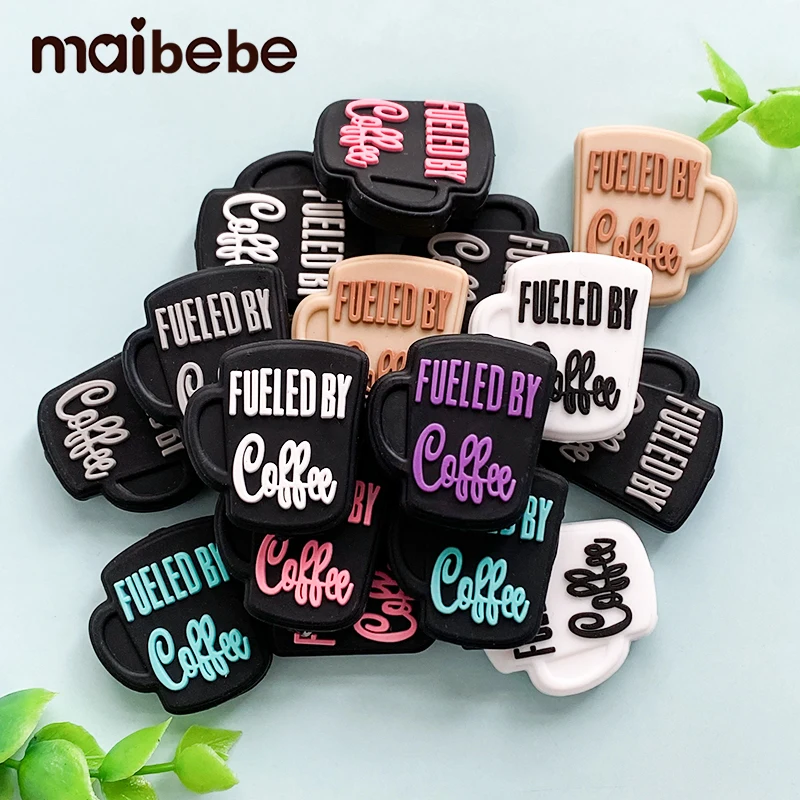 10pcs Silicone Beads Coffee Mug Baby Oral Care Food Grade Chewing Toy Beads DIY Necklace Jewelry Accessories 4