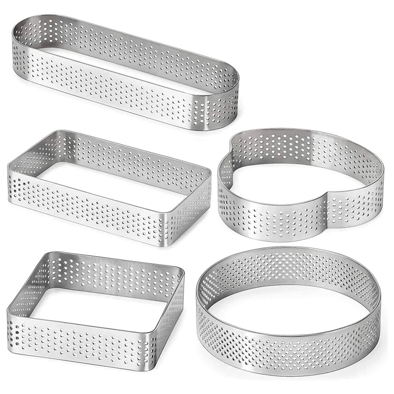 Tart Ring For Baking, Stainless Steel Perforated Tart Ring, Pastry Ring