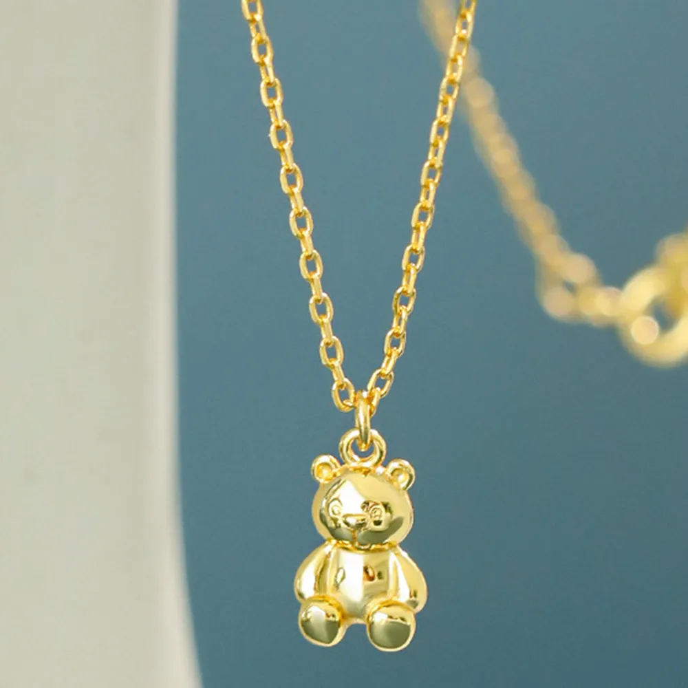 Silver Gold Bear Necklace | Sterling Silver Bear Necklace | Pendant Bear  925 Silver - Necklaces - Aliexpress