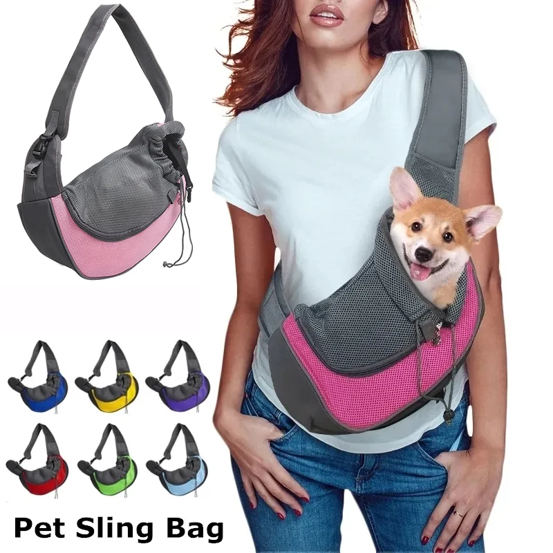 

Pet Dog Carrying Bag Comfortable Breathable Adjustable Mesh Sling Pets Carrier Bags Outdoor Travel Portable Shoulder Messenger