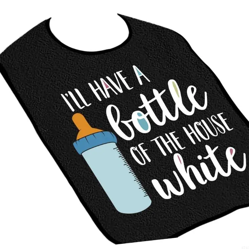 E74C Absorbent Adult Bib for Seniors with Stylish Print Designs for Home and Care Facilities Elderly Care Accessory