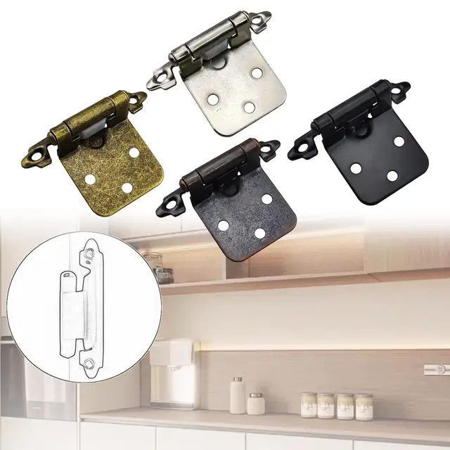 บานพับแบบสปริง 10 ชิ้น บานพับตู้ บานพับเฟอร์นิเจอร์ อุปกรณ์ฮาร์ดแวร์ ติดตั้งง่าย บานพับประตูตู้ 1