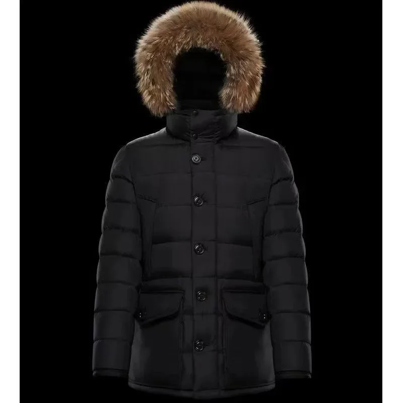 Зимняя мужская длинная куртка с капюшоном Y2K