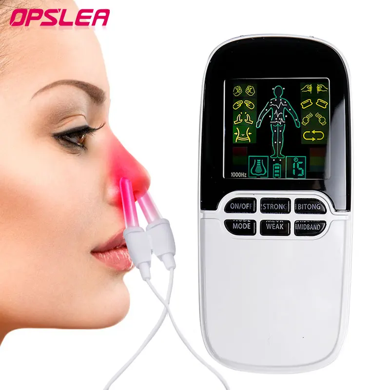 8 Modalità 2 Uscite Tens Massager Pulse Agopuntura Fisioterapia Macchina Ems Stimolatore Muscolare Laser Rinite Massaggio Sanitario