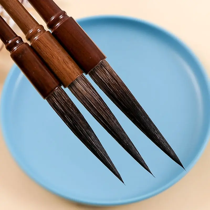 Bear Hair Long Hair Brush Pen Chinese Calligraphy Set Chinese Landscape Drawing Brush Seal Script Running Cursive Script Brush weasel woolen hair multiple hair brush chinese calligrpahy set huzhou brushes regular script seal script brush drawing brush pen