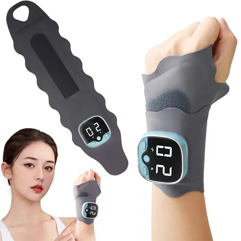 Cordless Wrist Massager USB Rechargeable Wrist Brace Wrap with Massage for Wrist Carpal Tunnel Fatigue Relief Care Tool Two Type