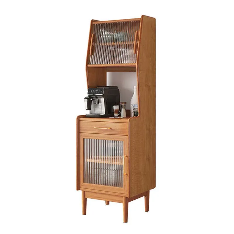 

Wyj Small Apartment Coffee Cabinet High Cabinet Integrated Wall Solid Wood Extremely Narrow Tea Cabinet Locker