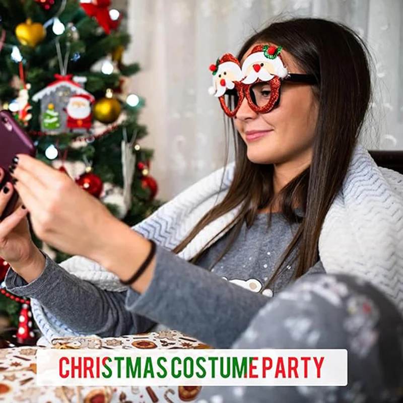 Eyeglasses Frame Unisex Eyeglasses for Holiday Party Decorations Christmas Ornaments Gift Assorted Styles One Size Fits All
