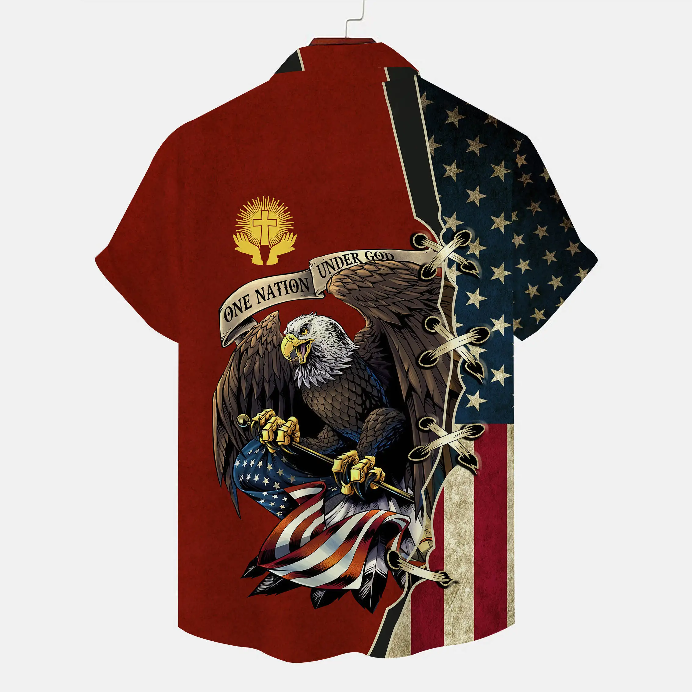 Description Picture 5 of item2024 New men's shirt 3D digital printing animal shirt casual oversized loose sleeved shirt summer and autumn men's