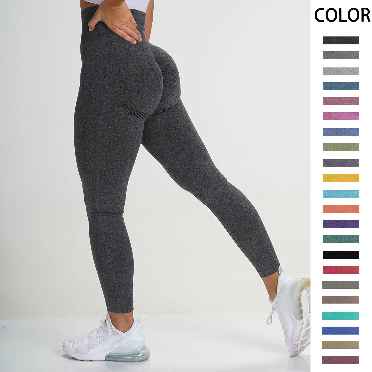 

Women Seamless Knitted Leggings Moisture Absorption Casual Sports Yoga Pants Female Booty Lifting High Waist Push Up Leggins