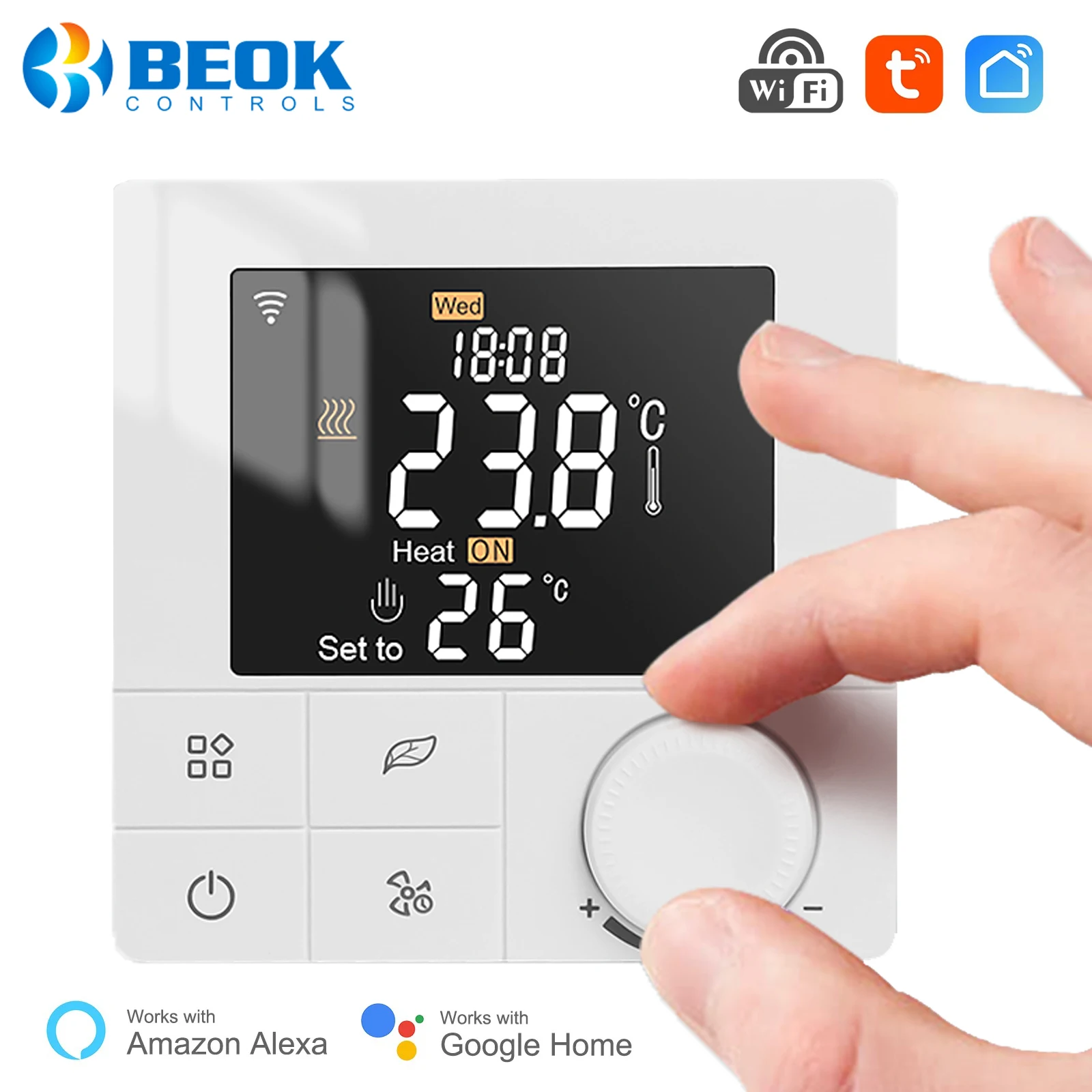 Beok Wifi Smart Thermostat For Gas Boiler Floor Heating Temperature  Controller Room Thermoregulator Works With Alexa Google Home