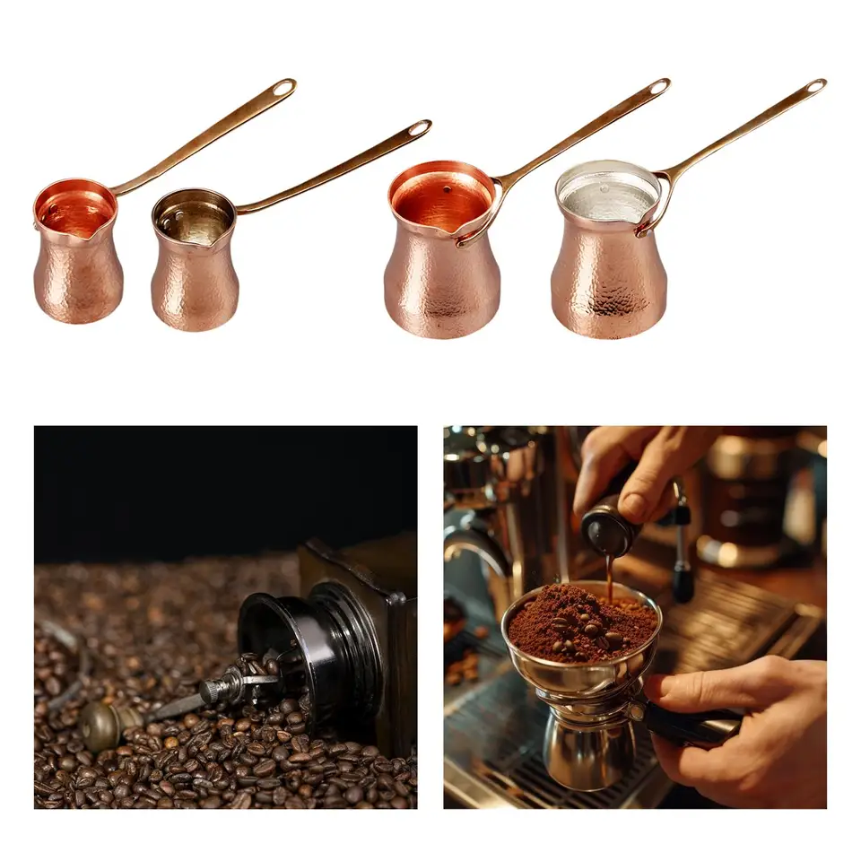 Turkish Coffee Pot Traditional Cezve Handmade Hammered Copper