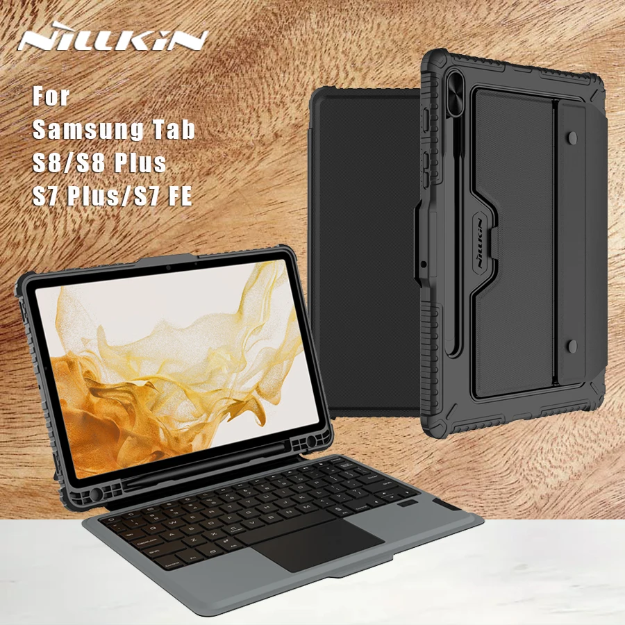 Nillkin para Samsung Galaxy s7 fe Plus s8 5g s8 Plus 5g Bluetooth Bumper Combo Kayboard Case Suporte Ajustável Teclado Removível