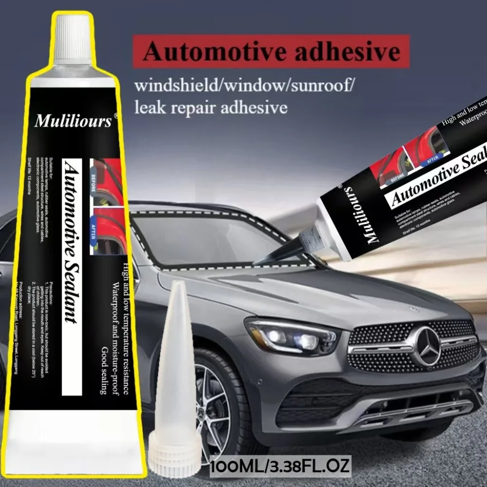 Automotive Sealant Black Automotive Sealant Windshield Silicone Adhesive Efficient Window Glue Universal Waterproof Repair