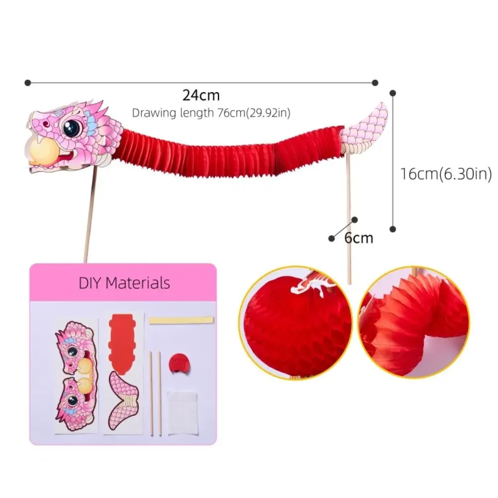 Chinese Tradition Lion Dance 2025 Jubilant Mini Snake DIY Steric Paper Snake Paper Flower Folding Spring Festival